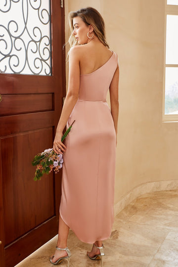 Dusty Rose One Ombro Vestido de dama de honra
